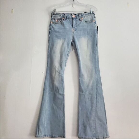 True Religion Joey Mid Rise Big T Flare Jeans 30 New with tags - Picture 5 of 9